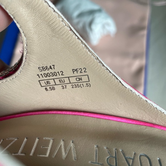 Stuart Weitzman XCRVE Satin Crystal 100 Mules - Picture 13 of 16